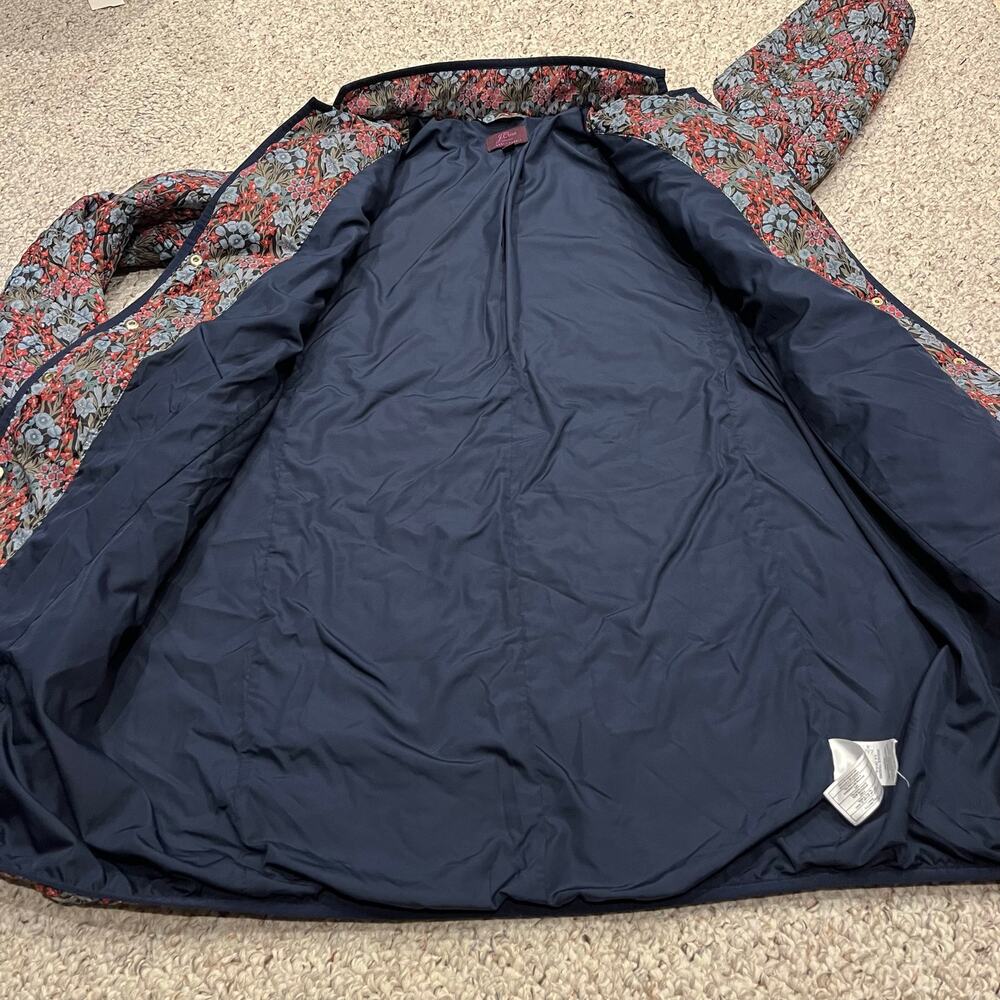 J Crew Quilted Puffer Jacket Liberty Floral Primaloft XL Preppy Feminine Cottage - Picture 4 of 8